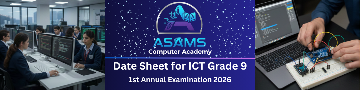 ICT Grade-9 Date Sheet 1st Annual Exam 2026